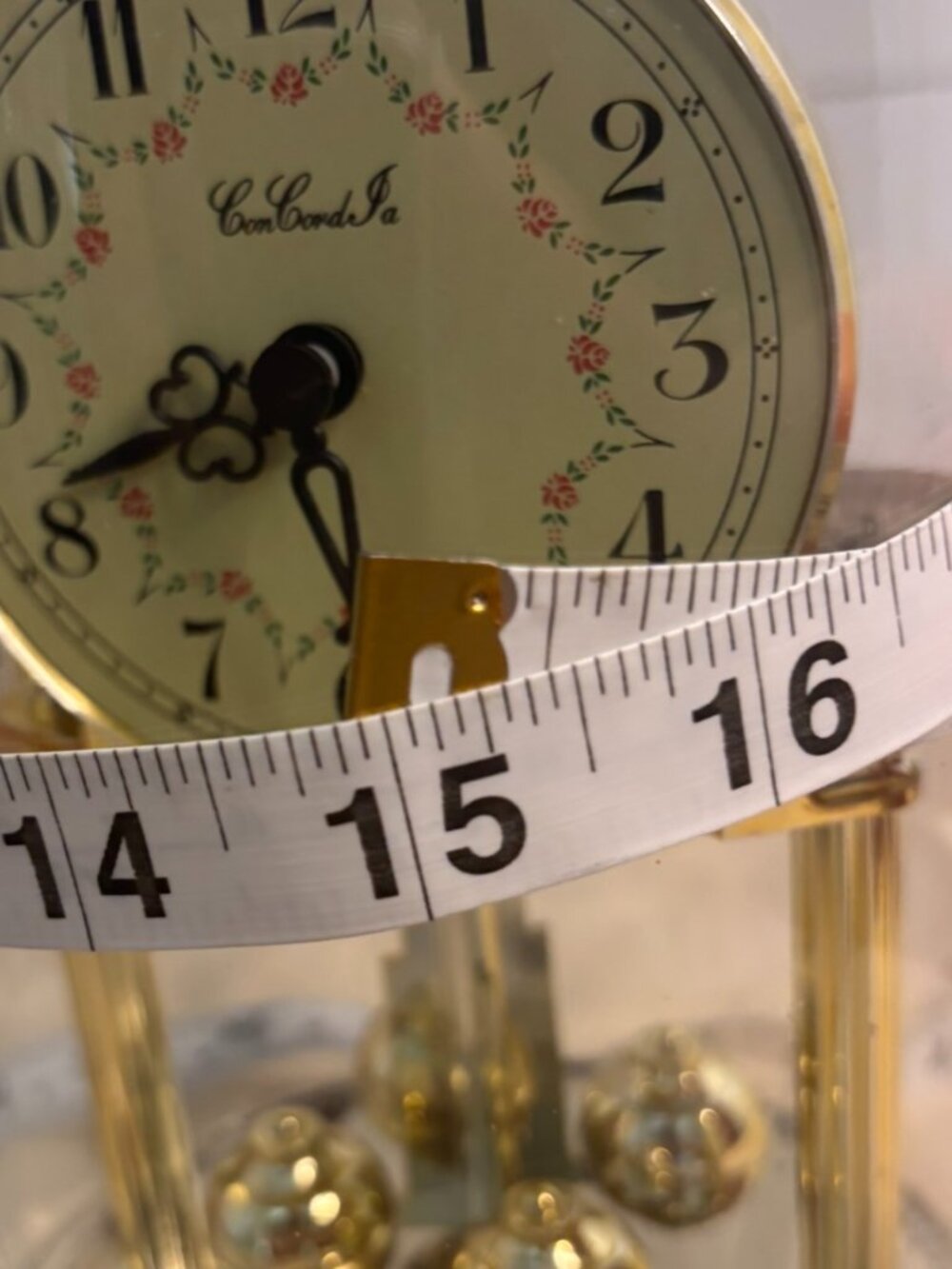 VTG Concordia Quartz Rotating Pendulum Anniversary Dome Clock w/Gold Tone Base - Picture 10 of 12